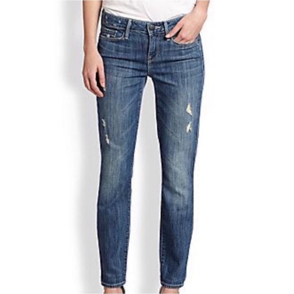 Vince Dylan Distressed Mid Rise Stretch Jeans Cigarette Skinny Fit Women’s SZ 25